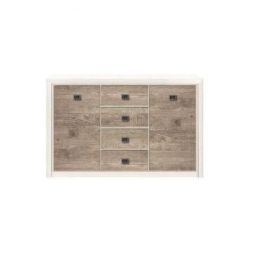 Comodă Koen II KOM2S4S, design modern, spațiu depozitare generos, structură MDF + PAL, 159x40x93,5 cm, Pin Arizona/Stejar Nava