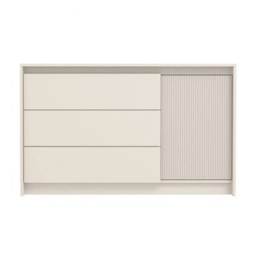 Comodă Monaco, 3 sertare cu sistem push-to-open, PAL melaminat, 136x84x46 cm, Casmir
