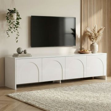 Comoda TV, Nordure, Aurelia, 180x45x32 cm, Alb