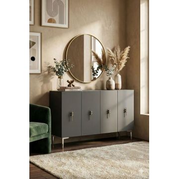 Consola, Hanah Home, Salkım 120, 120x79x32 cm, Antracit / Argintiu