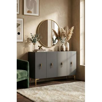 Consola, Hanah Home, Salkım 120, 120x79x32 cm, Antracit / Aur