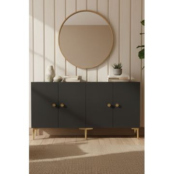 Consola, Hanah Home, Simple 150, 150x75x32 cm, Antracit / Aur