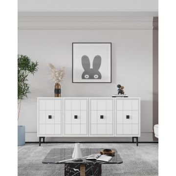 Consola, Hanah Home, Yuka 120, 120x75x32 cm, Alb