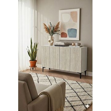 Consola, Hanah Home, Zeynep 120, 120x79x32 cm, Alb / Travertin