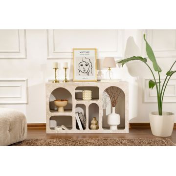 Consola, Nordure, Liva 120, 120x74x37 cm, Travertin Marmură / Gresie