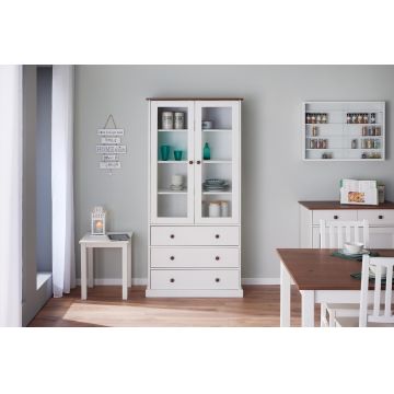 Dulap multifunctional Westerland, Inter Link, 190x90x38.4 cm, lemn, alb/maro sepia