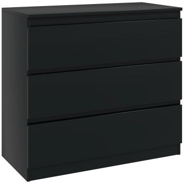 HOMCOM Comodă cu 3 sertare, mobilier de depozitare cu design curat pentru dormitor, interior, 80l x 39P x 73H cm | Aosom Romania