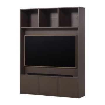 Set TV maro Ã®nchis din lemn de pin 160x215x40 cm Meggy âWOOOD