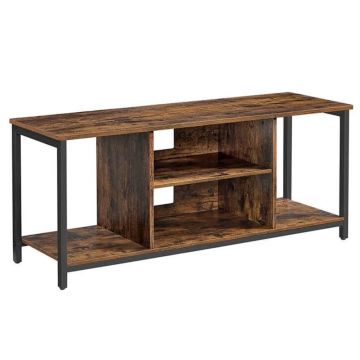 VASAGLE Comoda TV pentru televizor pana la 60 inch, stil industrial, 120x40x50 cm, maro rustic