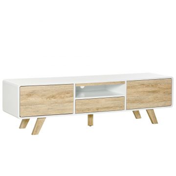 Mobilier Suport TV Cu Usi si Sertar HOMCOM, Dulapior pentru TV de pana la 72