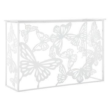Consola Butterfly, Mauro Ferretti, 121.5x41x81 cm, fier, alb/auriu