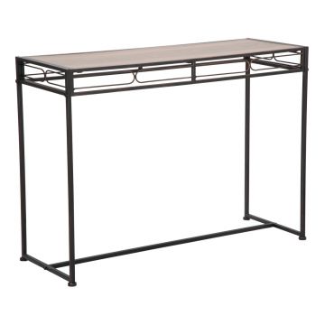 Consola Essential, Mauro Ferretti, 110 x 40 x 80 cm, fier/MDF, negru/maro