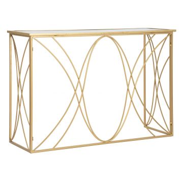 Consola Exy, Mauro Ferretti, 120x40x80 cm, fier, auriu/argintiu