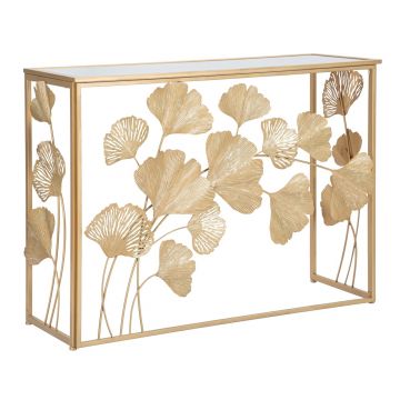 Consola Leaf, Mauro Ferretti, 108x36.5x80 cm, fier, auriu