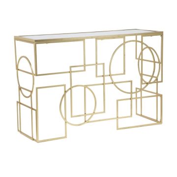 Consola Marie, Mauro Ferretti, 120x41x81 cm, fier, auriu/negru