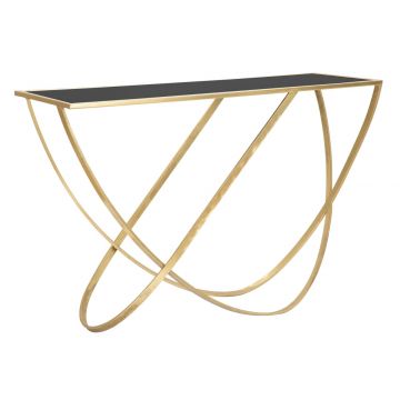 Consola Ring, Mauro Ferretti, 120x40x79 cm, fier, negru/auriu Consola Ring, Mauro Ferretti, 120x40x79 cm, fier, negru/auriu