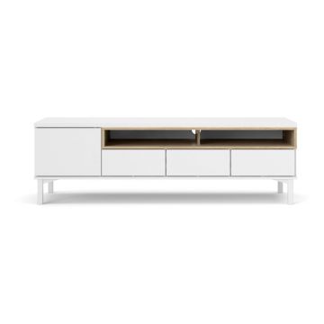 Comodă TV albă 156x48x48 cm Roomers – Tvilum