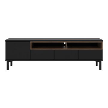 Comodă TV neagră 156x48x48 cm Roomers – Tvilum