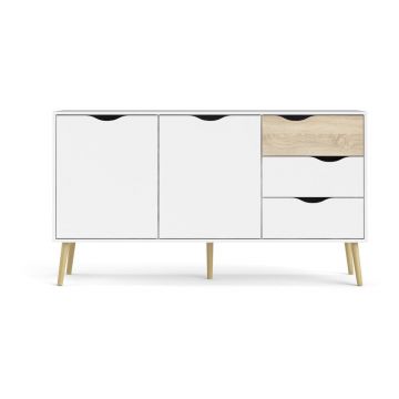 Comodă albă 147x82x39 cm Oslo – Tvilum