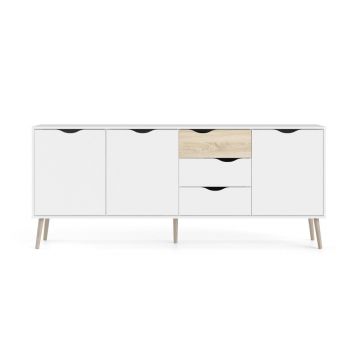 Comodă albă 196x82x39 cm Oslo – Tvilum