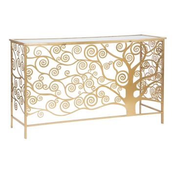 Consola Albero, Mauro Ferretti, 141.5x40.5x81.5 cm, fier, auriu